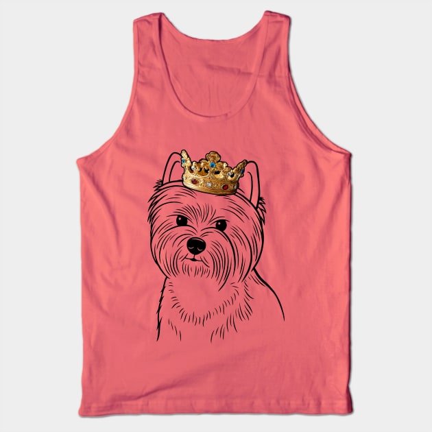 West Highland White Terrier Westie Dog King Queen Wearing Crown Tank Top by millersye